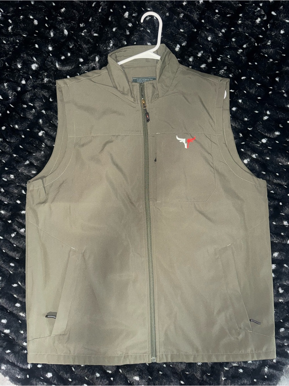 Men's Olive Green Vest Jacket - Branded Outdoor Vest